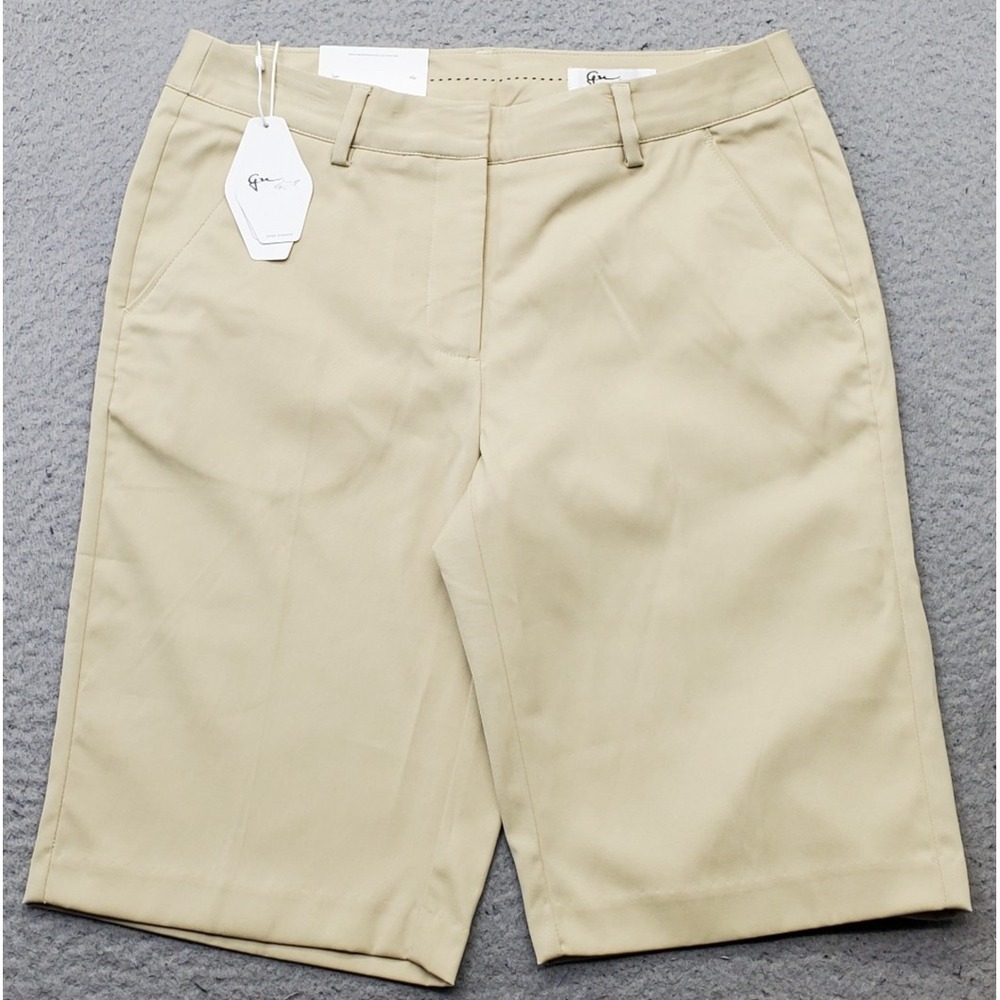Greg Norman Golf Shorts Womens 2 Tan Flat Front Performance Stretch G2S1H426